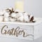 Whitewashed "Gather" Text Engraving Floating Wall Shelf